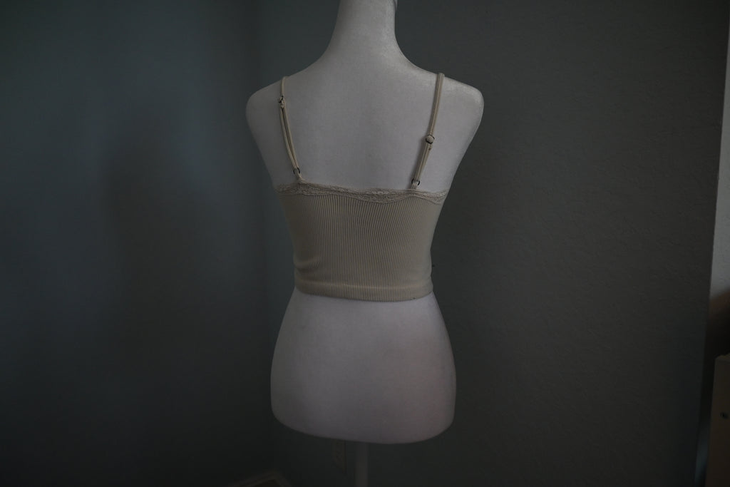 Upcycled Beige Cross Tank WXS