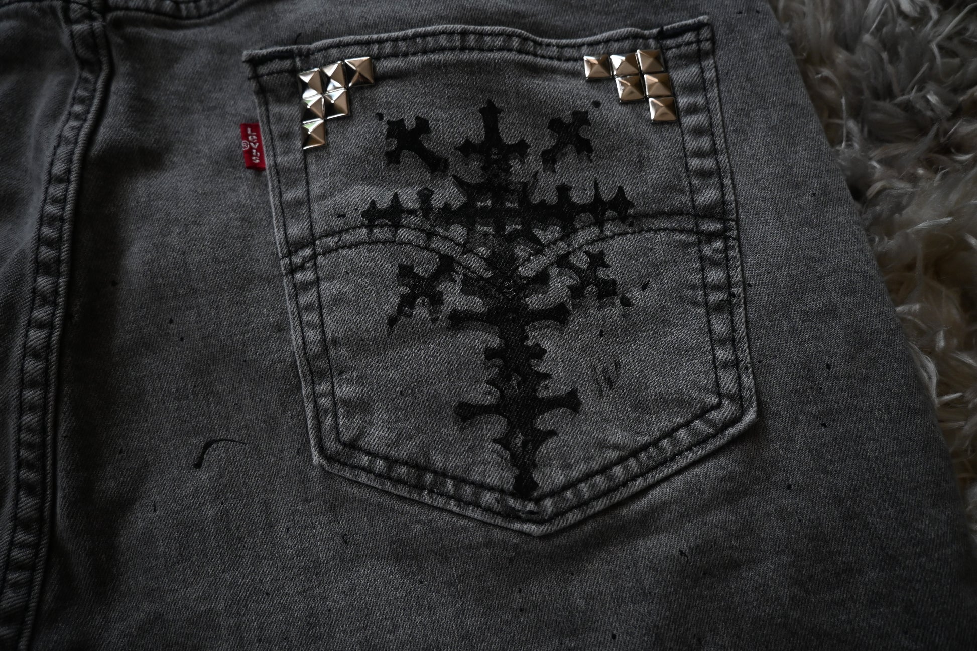 X (OOPSIES) Up-Cycled Jean Shorts W38